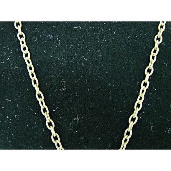 Elephant Pendant Necklace with Rhinestone Crystals Brass Filigree 15" Vintage - Picture 8 of 10